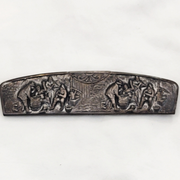 Vintage Danish Designer Silver Embossed Repoussé Comb Holder - Picture 4 of 7